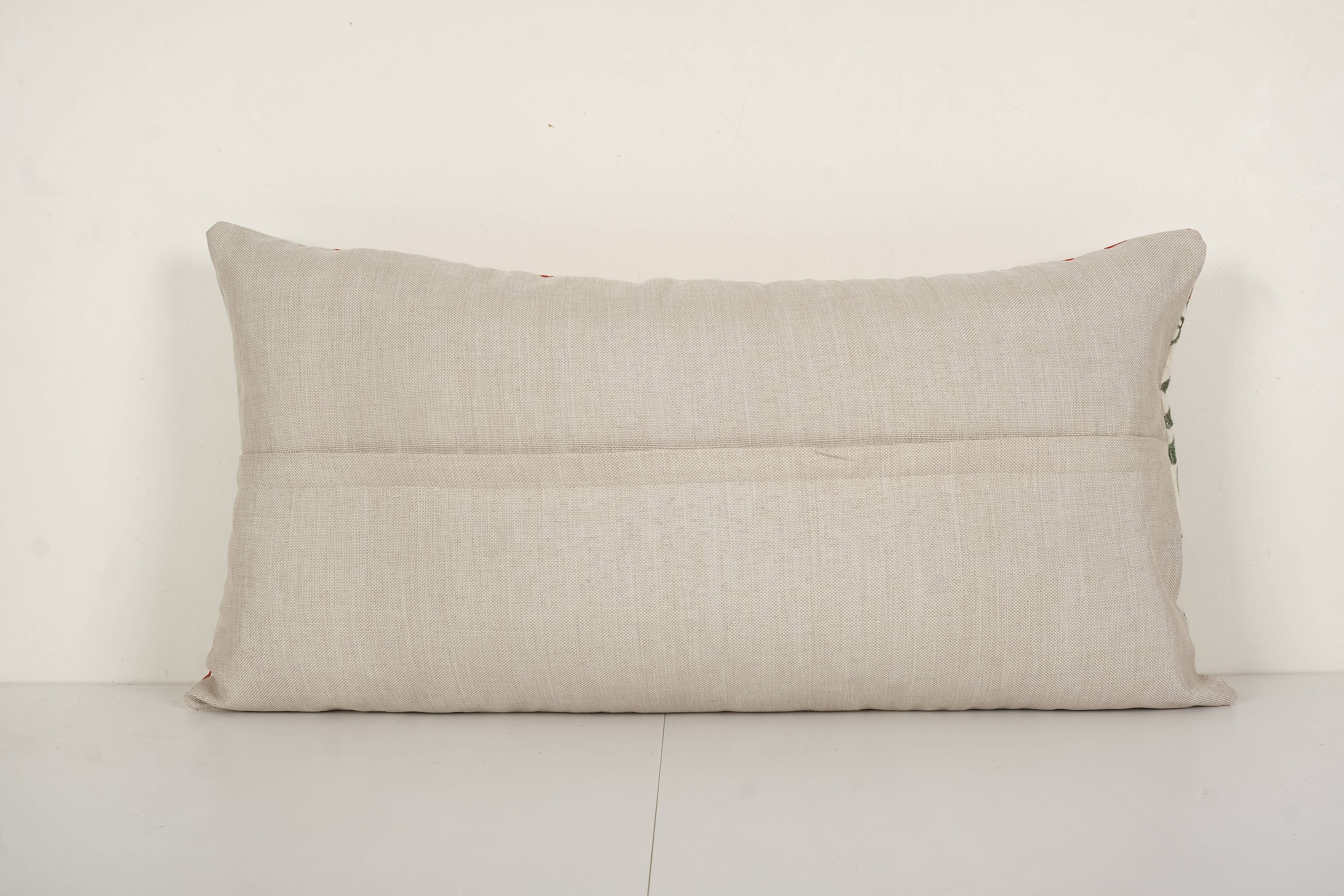 Suzani Animal Bedding Pillow Cover, Ethnic Uzbek Deer and Floral Motifs Cushion Cover, Handmade