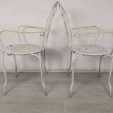 4 wrought iron garden armchairs