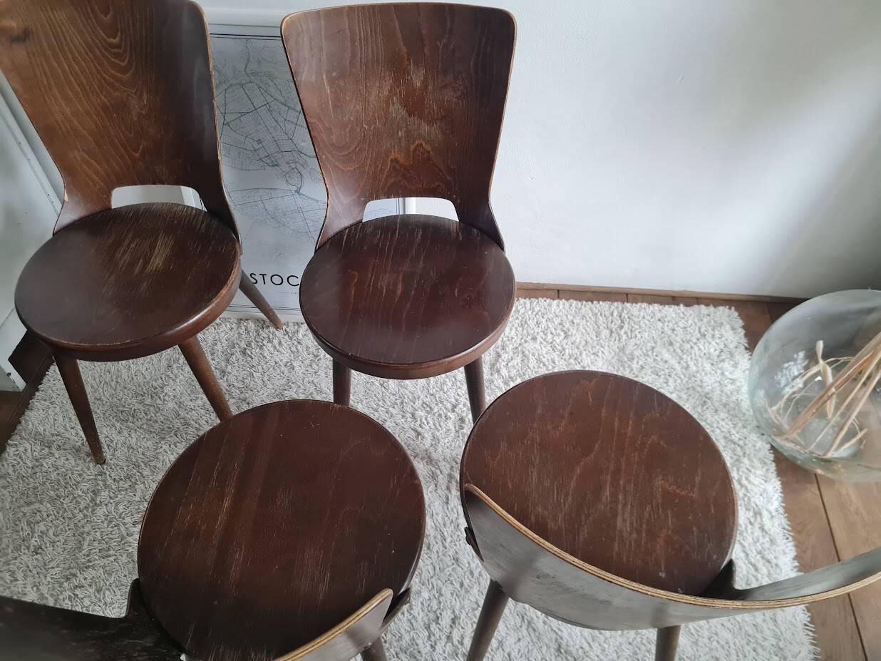 Set of 4 Scandinavian chairs from the 1960s.