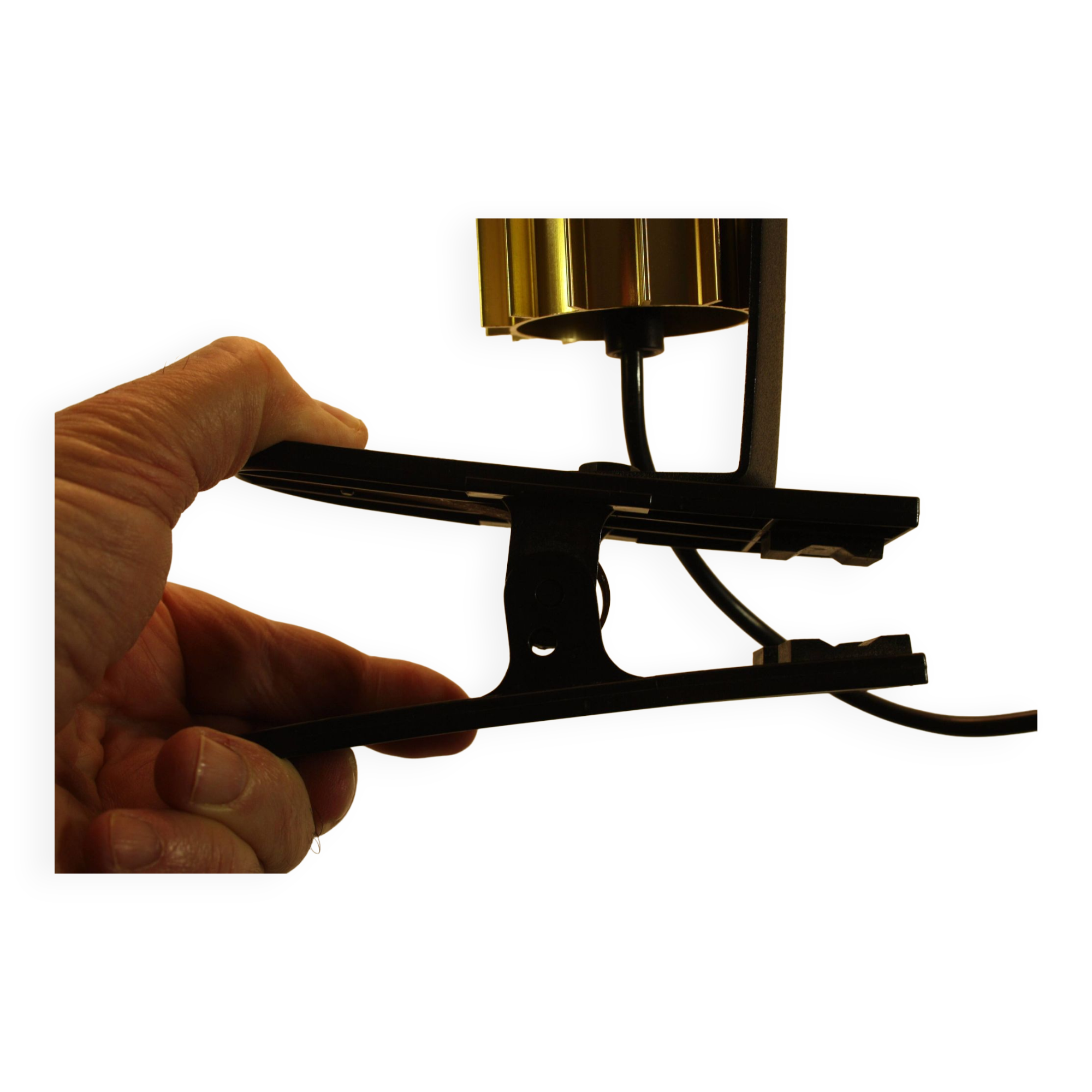 Golden lamp with vintage clamp