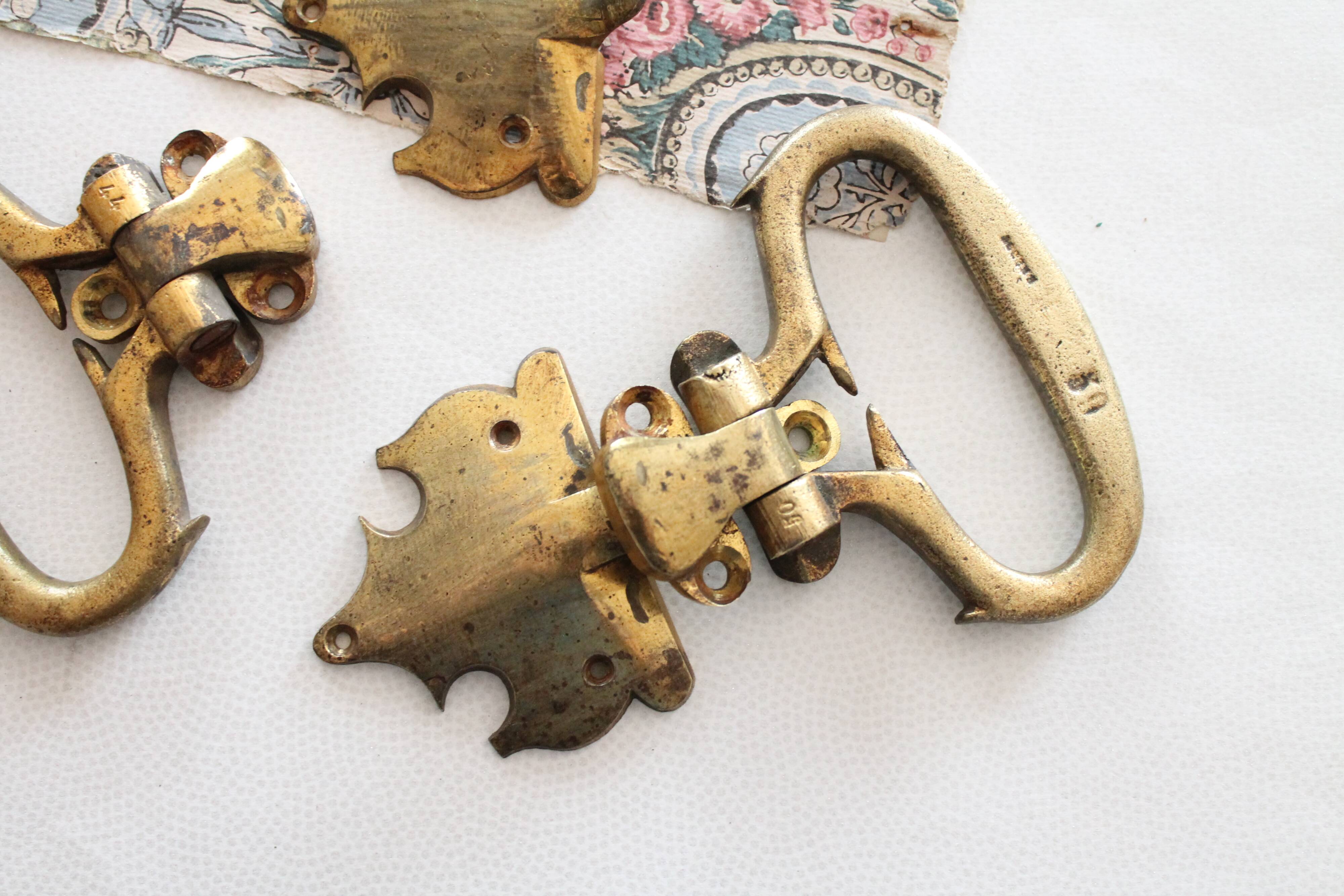 Large antique piano handles, old bronze, hardware.