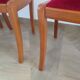 Solid cherry wood chairs and red velvet seat - Set of 4 - Louis Philippe style