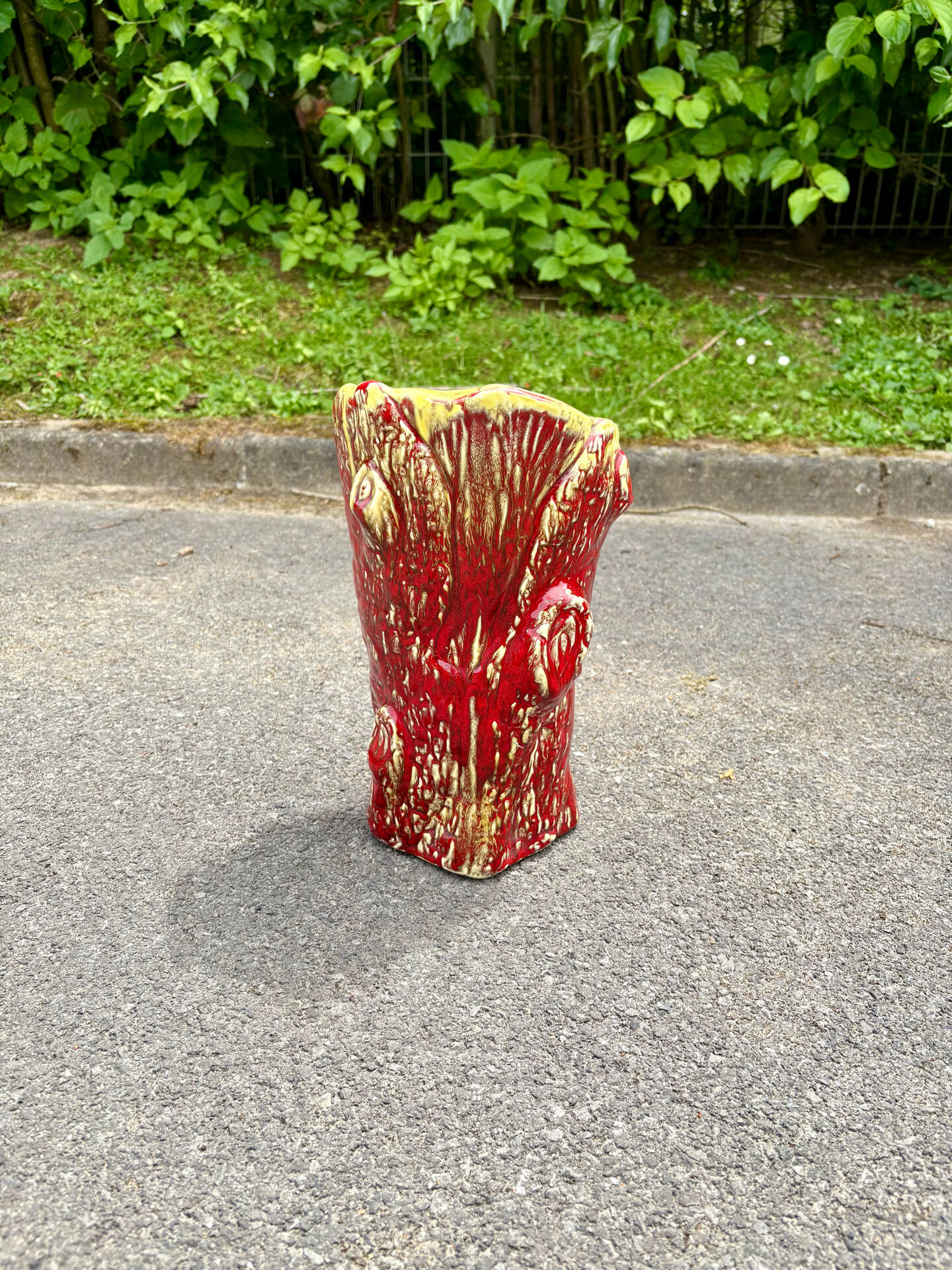 Vase / Cache-pot Vallauris vintage en céramique émaillée – années 6