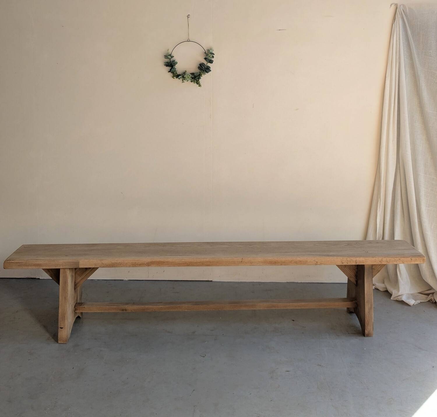 Large solid wood farm benches