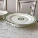 Pair of low compotiers terre de fer st amand green early twentieth century