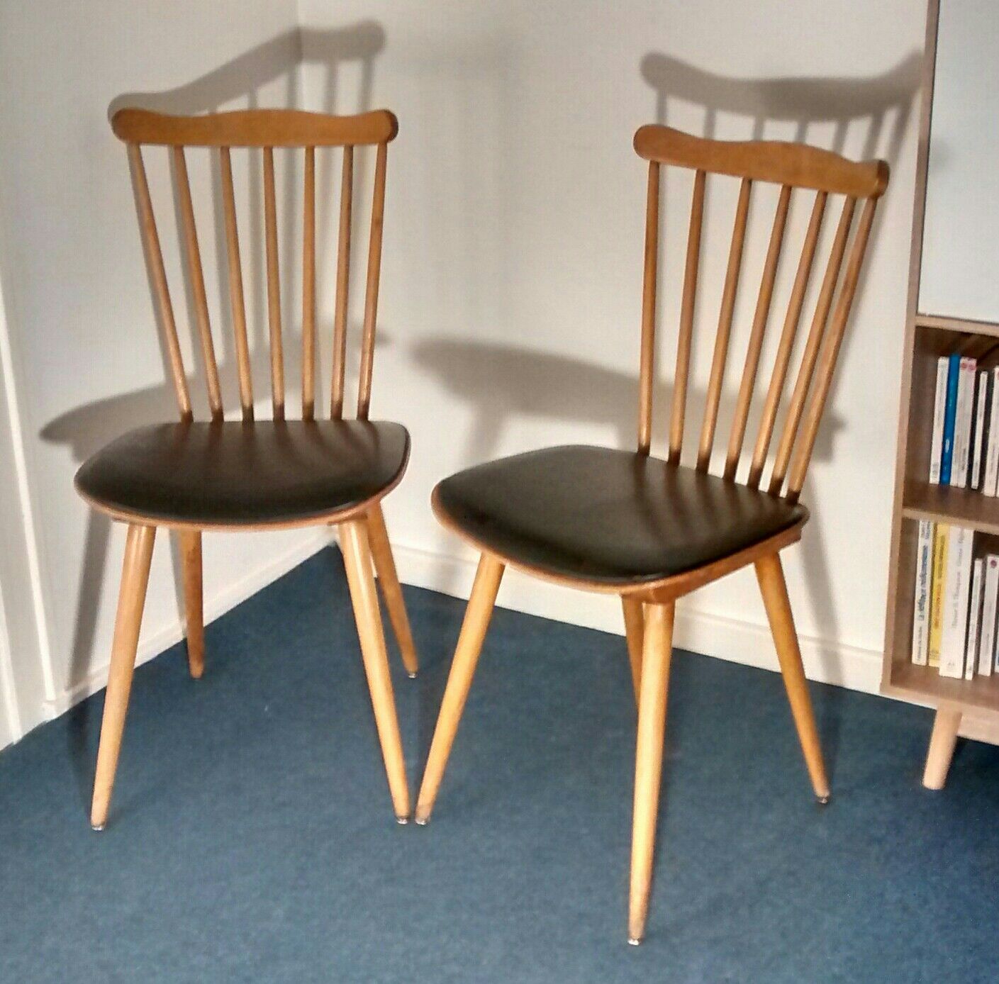 Pair of Baumann compass foot chairs