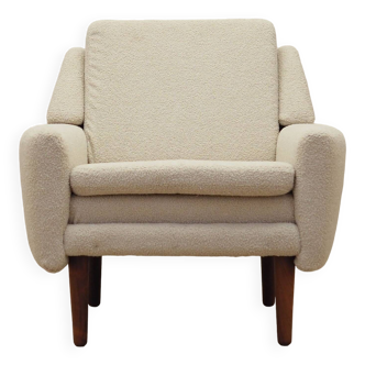 Fauteuil crème, design danois, années 1970, production : Danemark