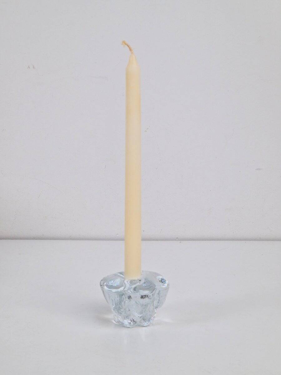 Vintage Isblomst Glass Candlestick by Sidse Werner for Holmegaard, 1970s