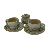 Ceramic coffee set with champlevé décor by Huguette Bessone
