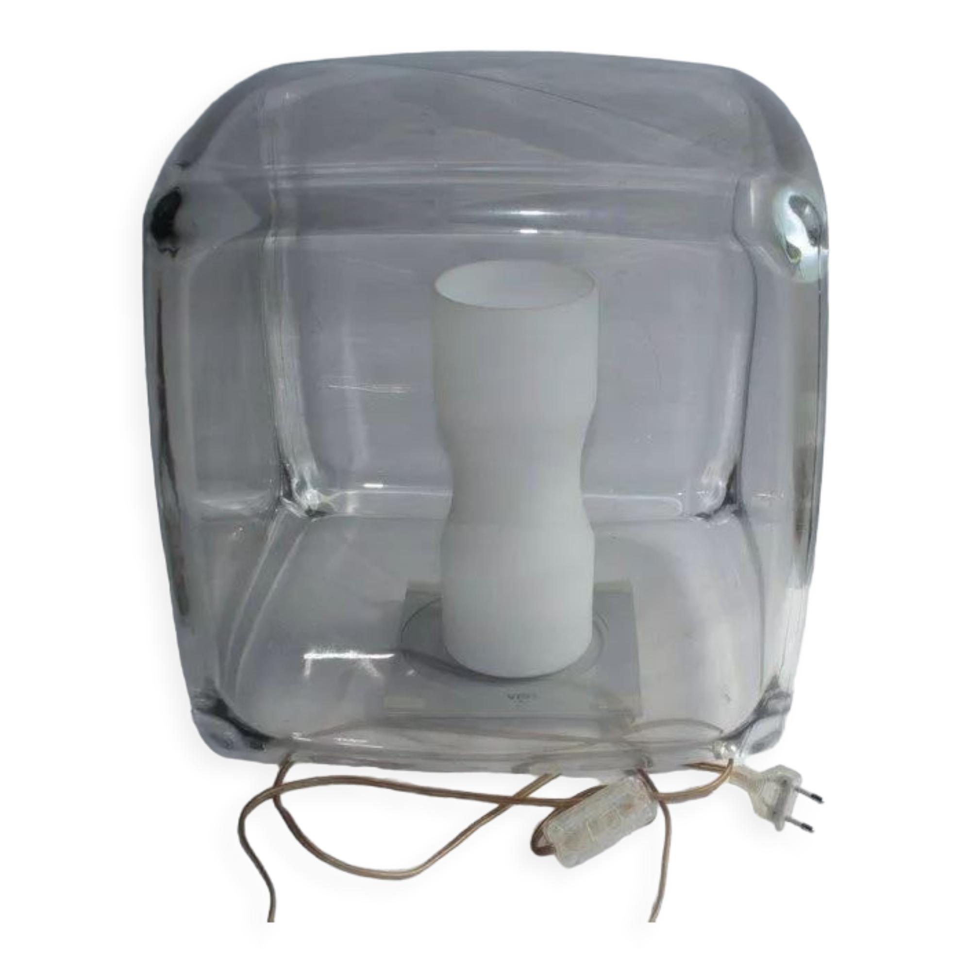 Plexiglas cube lamp viso canada 1990 design philippe lisboa