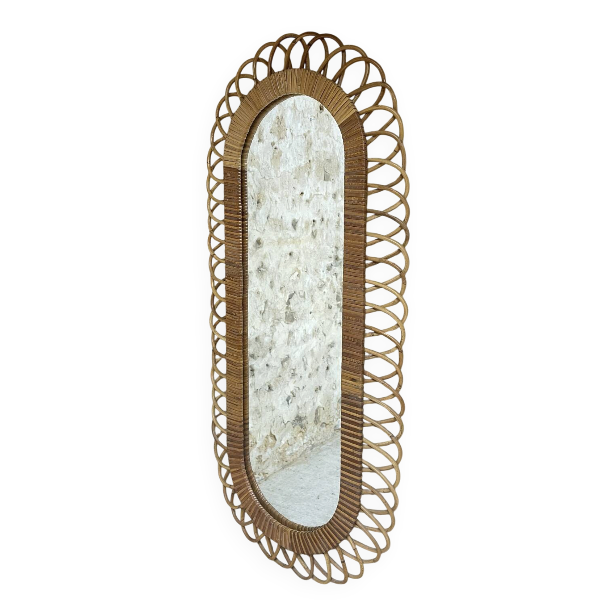 Vintage rattan mirror