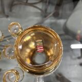 Alcohol service carafe liquor glasses Verrerie de Monaco