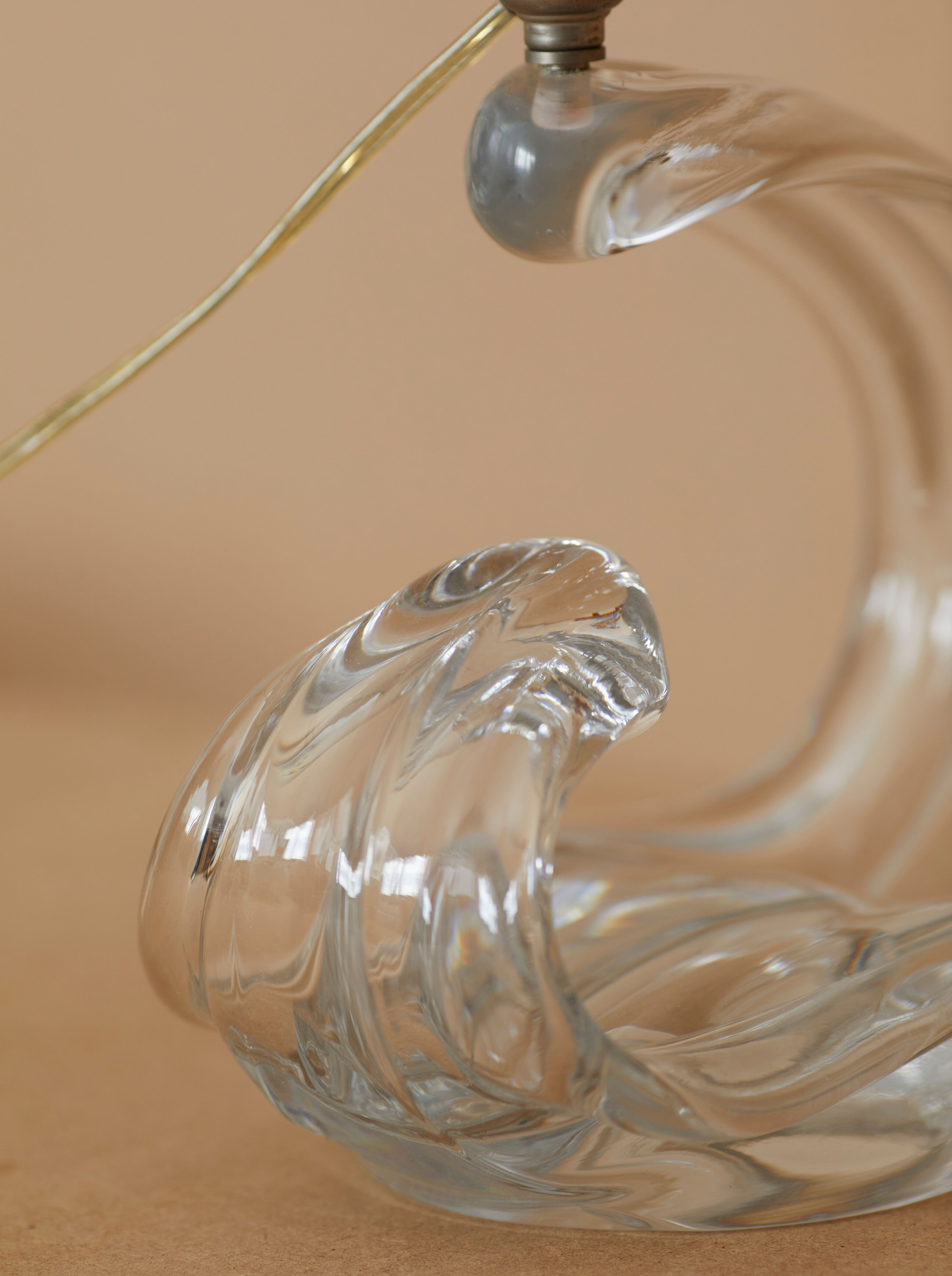 Crystal lamp foot Maison Daum France circa 1960