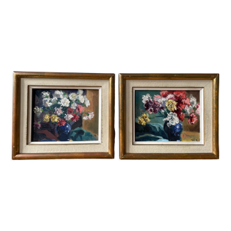 Pair of paintings signed Henri David