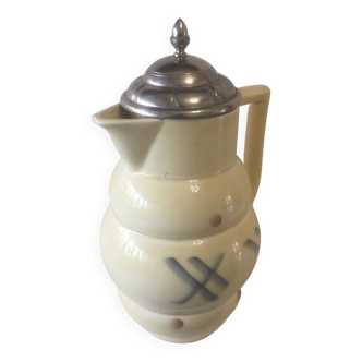 old herbal tea pot / teapot / pitcher - earthenware - art deco