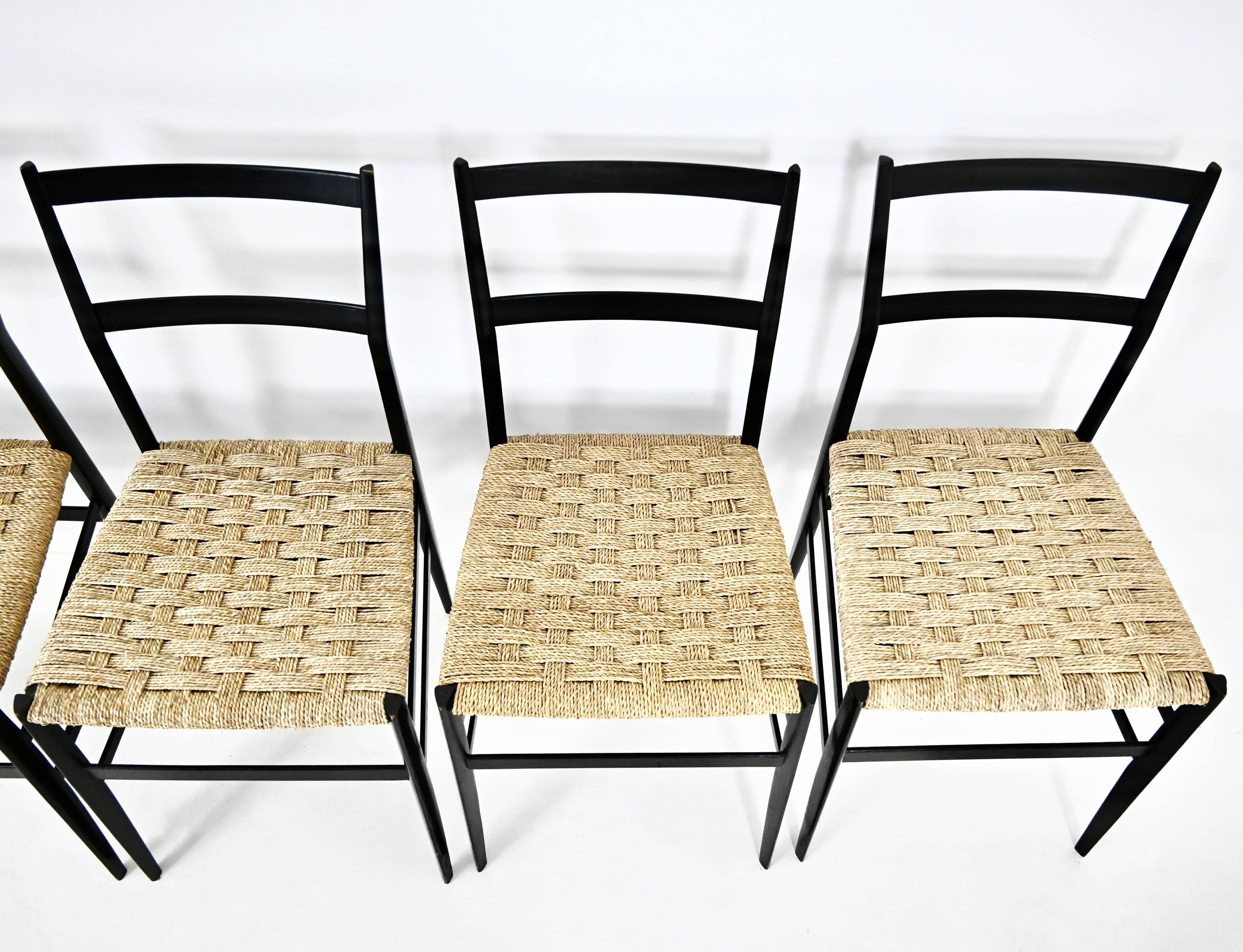 Set of 6 “Superleggera” Chairs by Gio Ponti for Cassina, 1950s