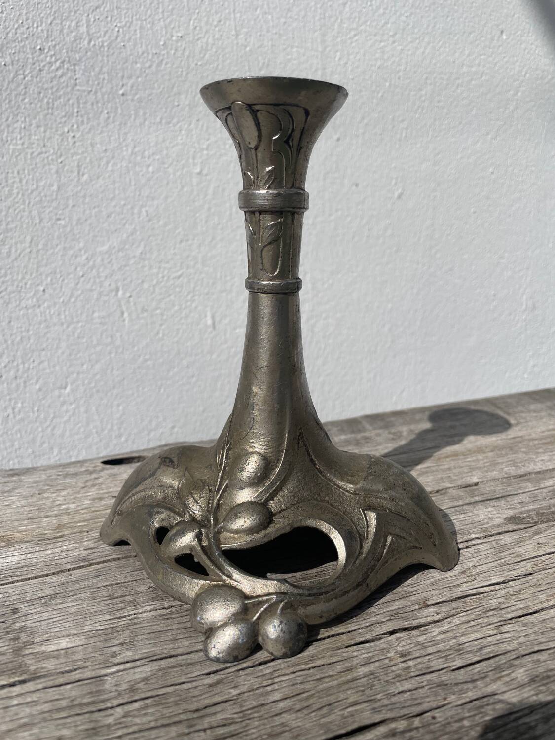 Art Nouveau silver-plated candlestick