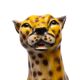 Italian Ceramic Monumental Cheetah Big Cat Statue 1970s