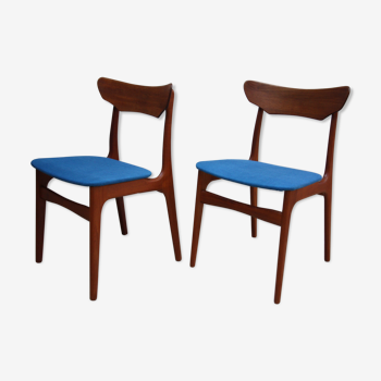 Lot de 2 chaises de salle à manger en teck - Danemark - années '60