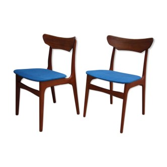 Lot de 2 chaises de salle à manger en teck - Danemark - années '60