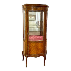 Vitrine acajou marqueterie bronze