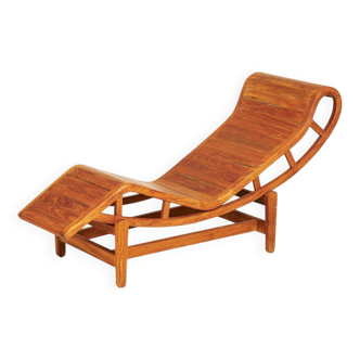Teak chaise longue - in the spirit of Le Corbusier's LC4 chair