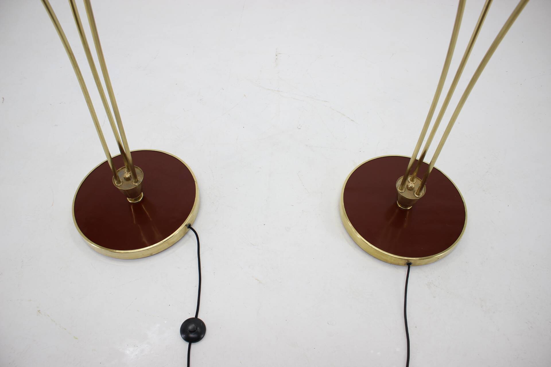 1940s Pair of Art Deco Floor Lamps, Czechoslovakia