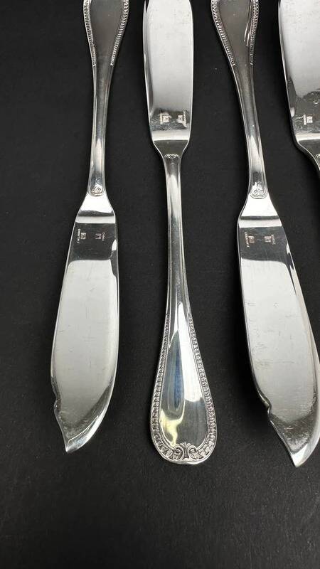 Christofle, Malmaison model, set of 8 fish cutlery.