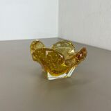 Murano Glass "Honey Bubble" Bowl Element Shell Ashtray Murano, Italy, 1970s