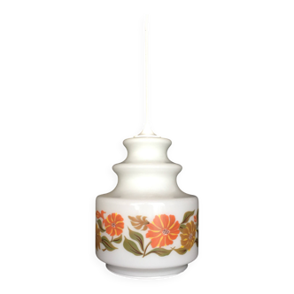 White globe and orange saucers stacked seventies pop