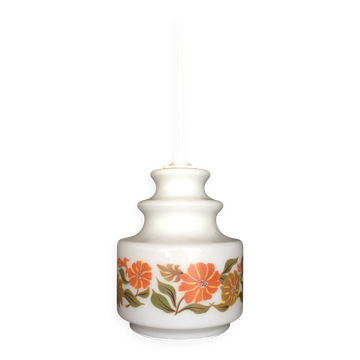 Globe blanc et orange soucoupes empilées pop seventies