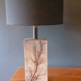 Lampe herbier vintage en grès année 70