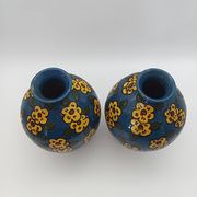 Pair of Large Art Deco Vases Émile Simonod H28cm Glazed Ceramic Blue