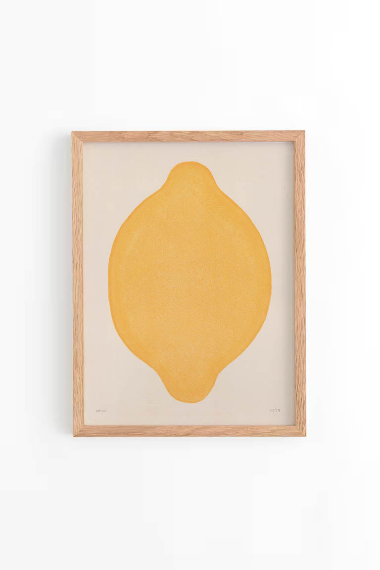 Peinture citron sur papier signée Eawy