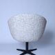 Fauteuil pivotant, tissu bouclé rouge et orange, années 1970