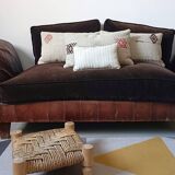 Organic Modern Turned Wood and Rope Footstool in the Style of Charlotte Perriand