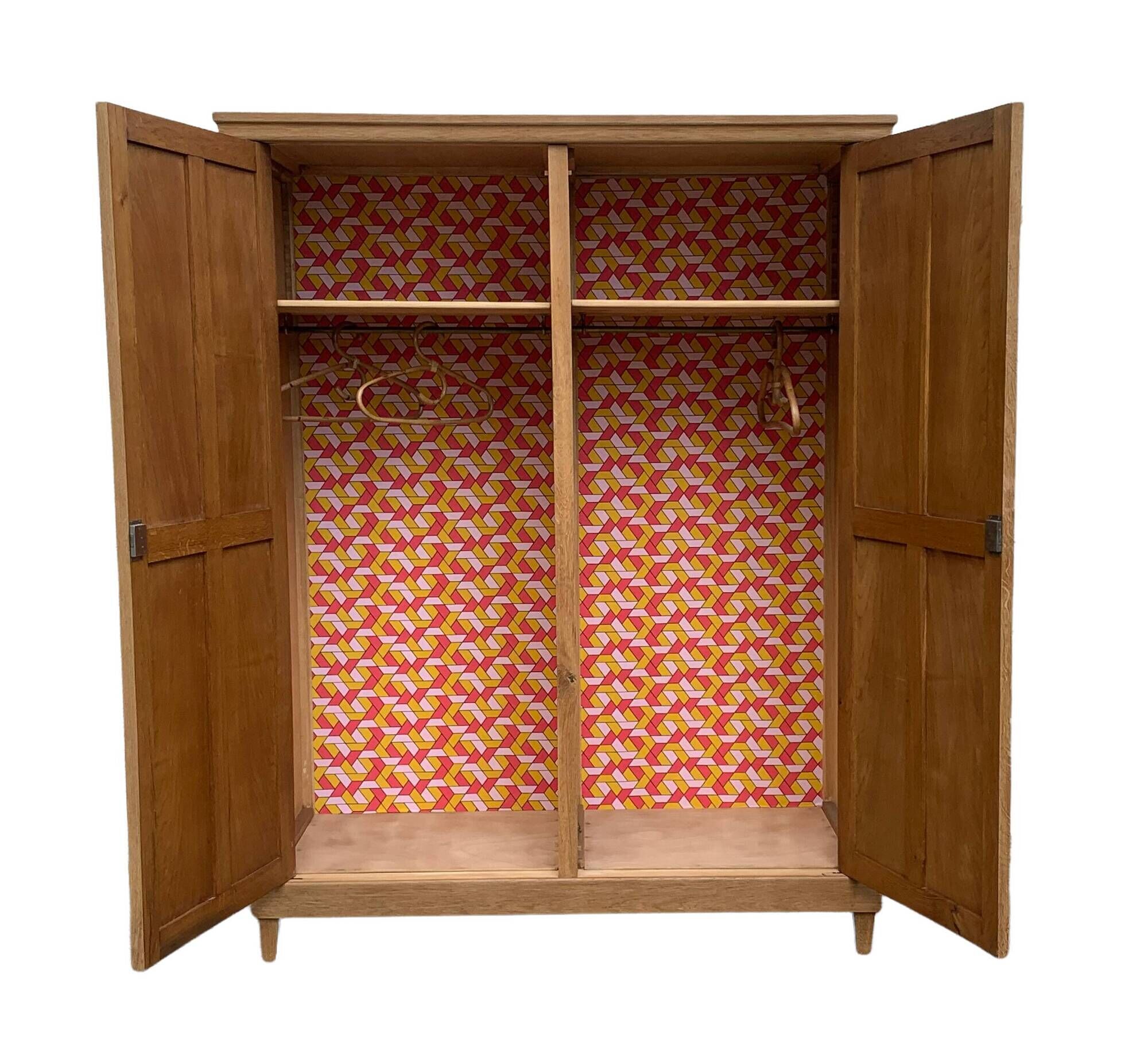 Armoire parisienne art déco 1930 penderie démontable bois brut