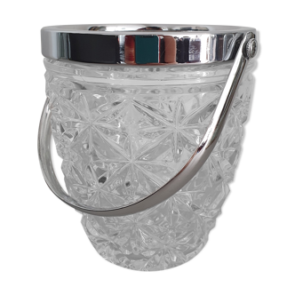 Gatsby-style glass and metal ice bucket