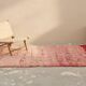 Vintage Boujaad rug 260×165 cm – Moroccan pink Berber rug with faded diamond tribal pattern, GO-1007