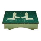 Green Art Populaire Side Table, France, 19th Century