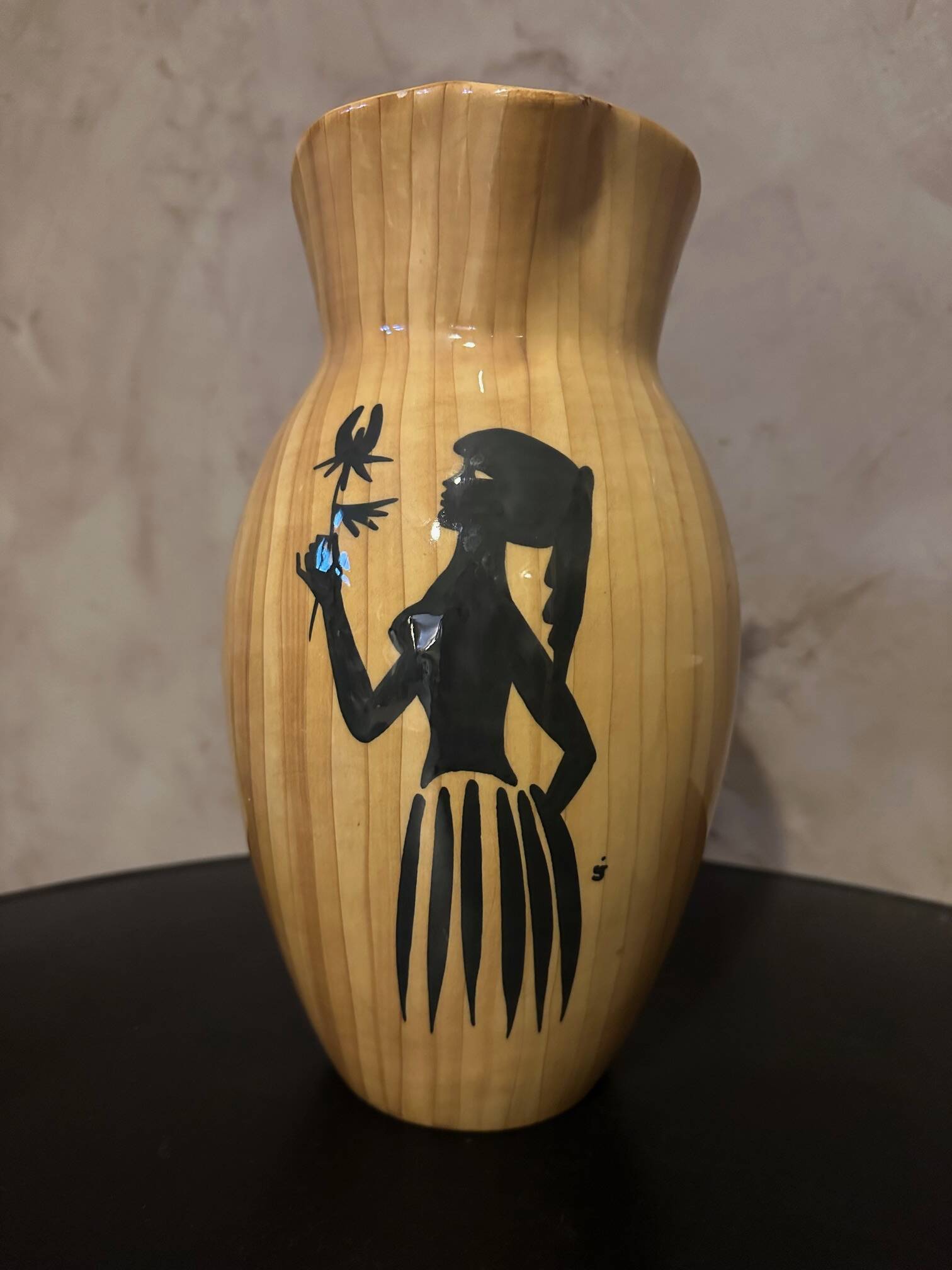 Pitcher and 2 glasses Vallauris