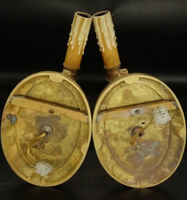 Pair of eagle head wall sconces in Empire style - bronze Lucien GAU, Paris