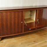 Rosewood and rosewood sideboard in the style of Jules Leleu