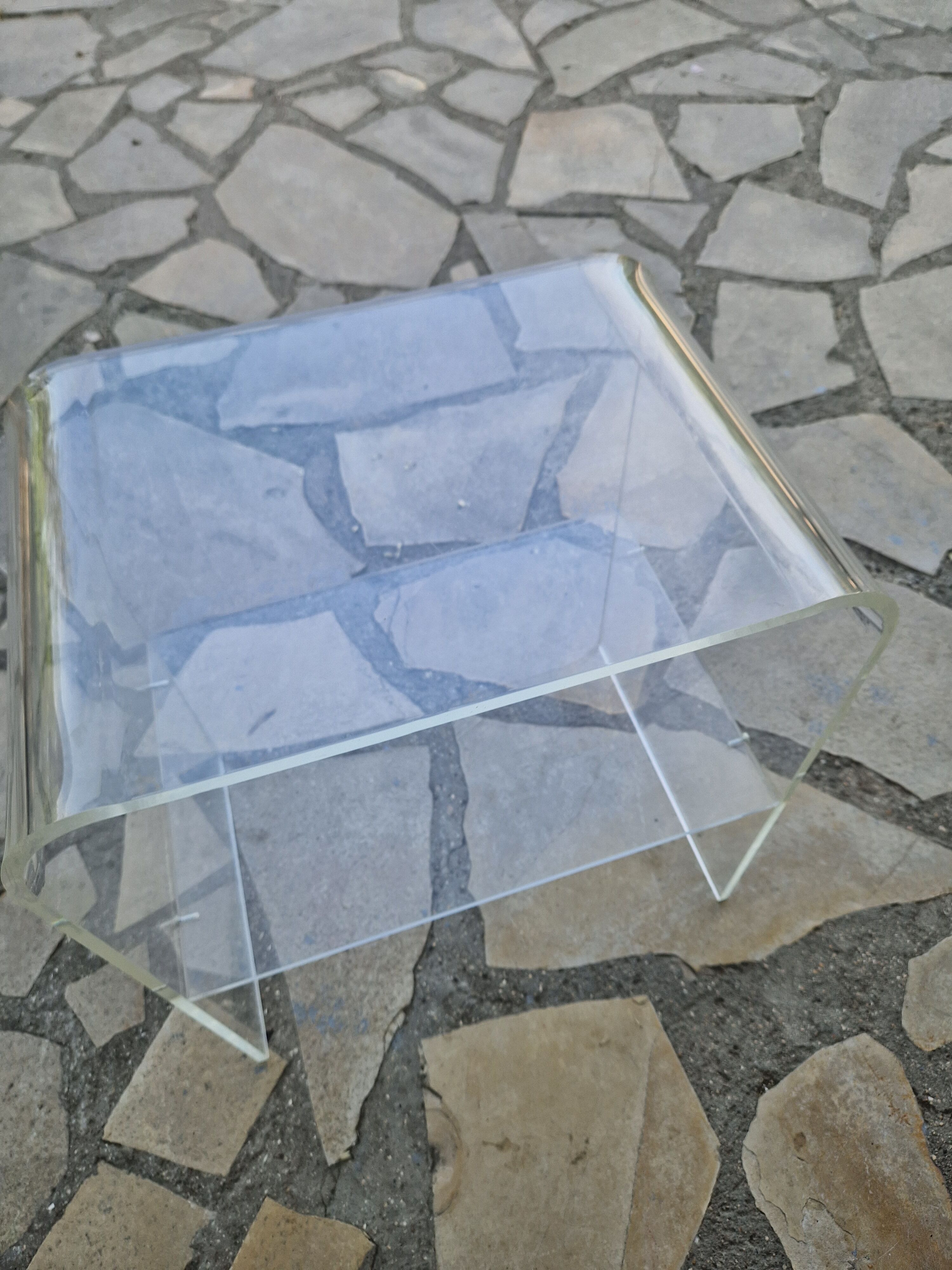 Vintage plexiglass bedside table