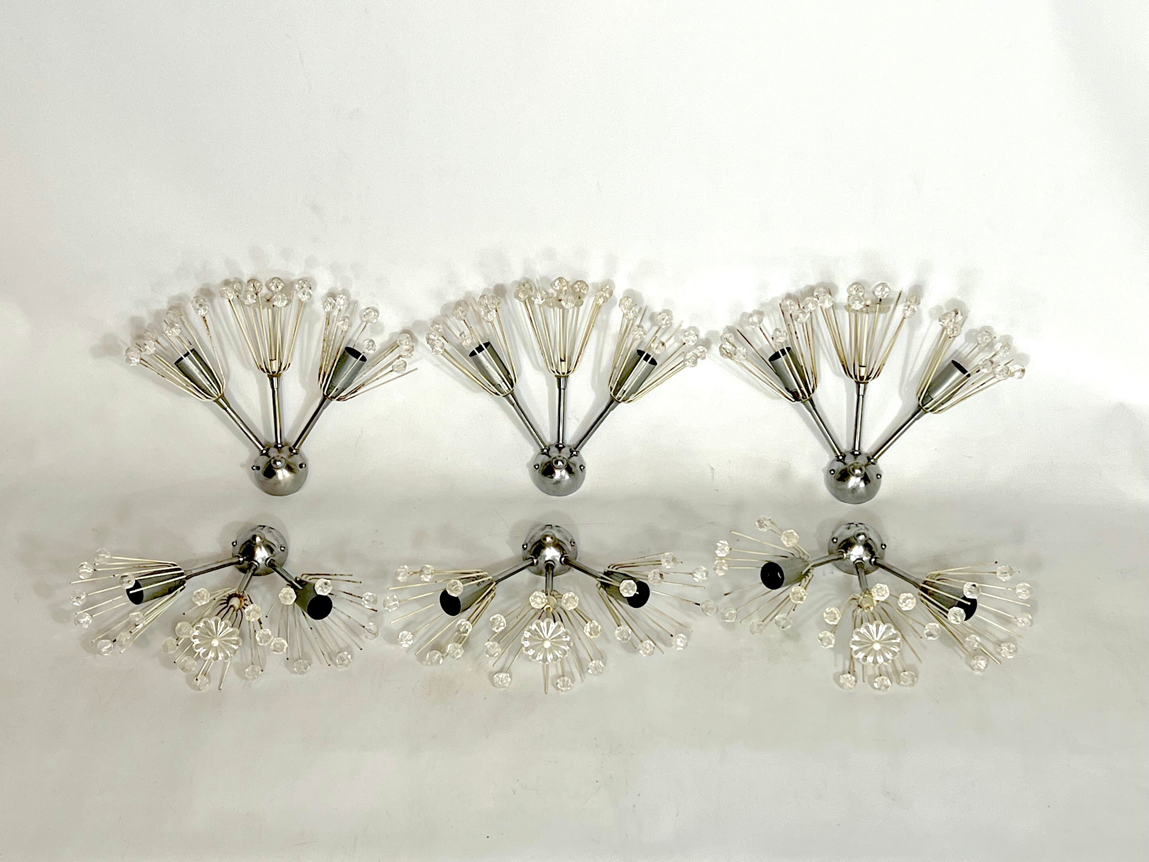 Ensemble de six appliques Emil Stejnar des années 60