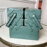 Old blue metal toolbox