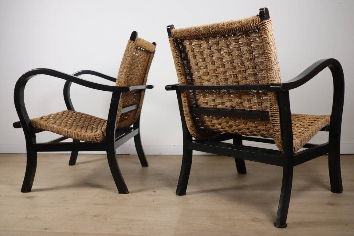 Pair of vintage armchairs by Erich Dieckmann, 1940