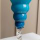 Azure Blue Murano Glass Vase XL, Fluted Beaded Silhouette, 1960s Hollywood Regency