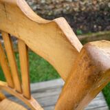 4 Chaises paillées anciennes en hêtre blond