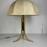 Large ( 65 cm ) midcentury brass space age mushroom table lamp, 1960s